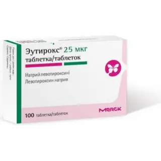 Эутирокс 25мкг №100 таблетки