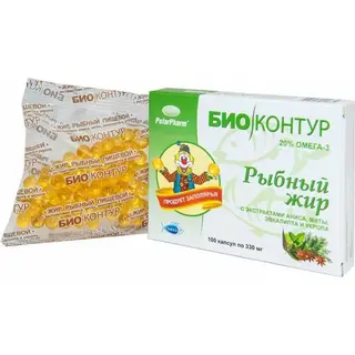 Рыбий жир №100, капс., анис, мята, эвкалипт, укроп