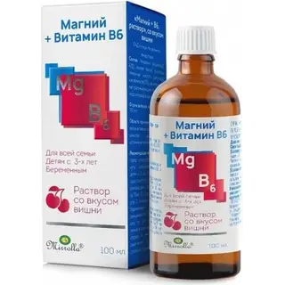 МАГНИЙ В6 РАСТВОР СО ВКУСОМ ВИШНИ 3+, 100 МЛ