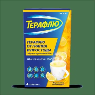 ТЕРАФЛЮ ОТ ГРИППА И ПРОСТУДЫ N4 ПАК