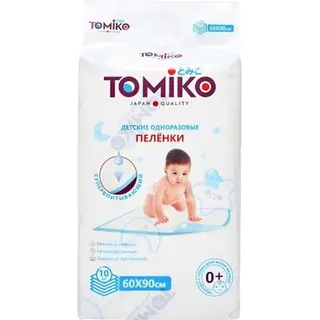 TOMIKO пеленки одноразовые 60*90, 10 шт