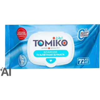 Tomiko Детская влажная туалетная бумага 72 шт Томико