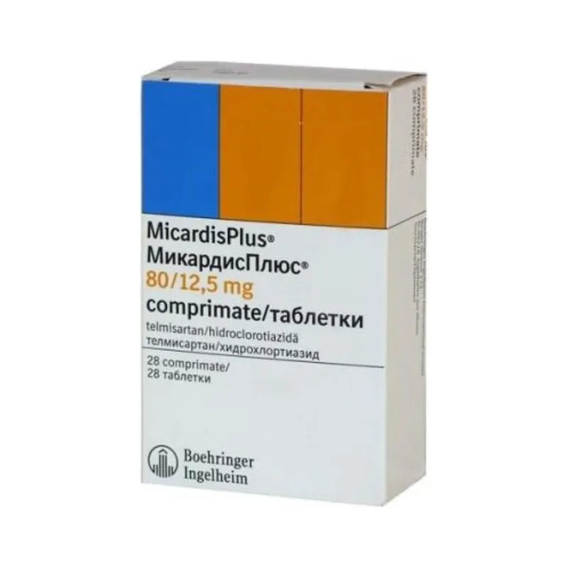 Микардис Плюс 80 мг/12,5 мг таблетки № 28
